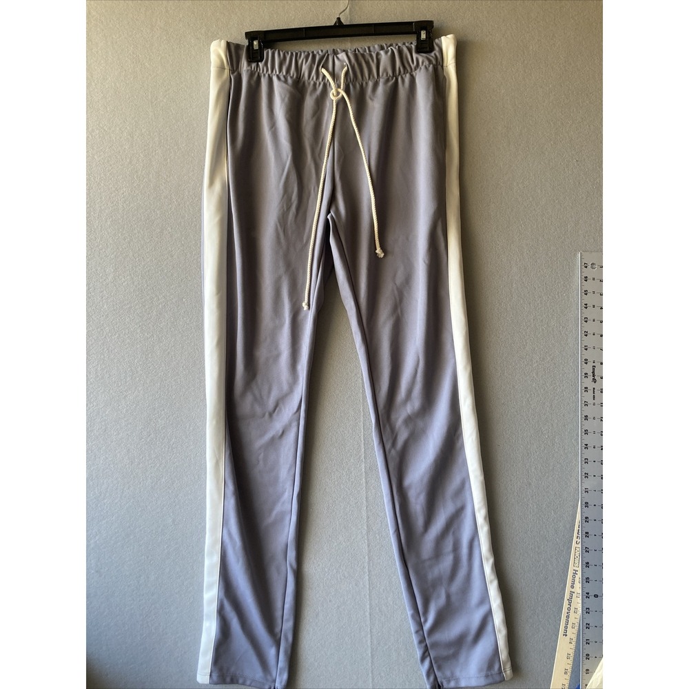 Eptm Men's Pants XXL Gray Techno Track Ankle Zipper Drawstring #1971